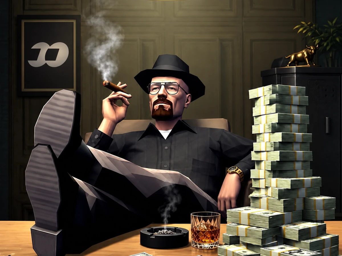 Cigar smoke and suited character